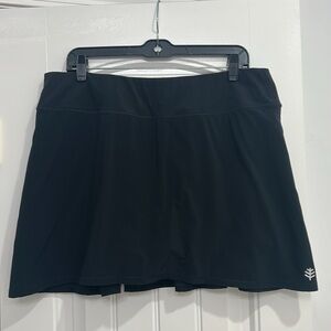 Coolibar Black Pleated Grand Slam Tennis Skort